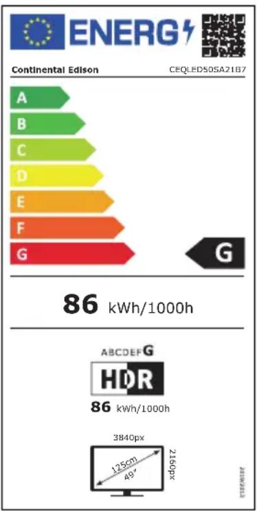 CONTINENTAL EDISON CEQLED50SA21B7 - ACCESSOIRES : - 1