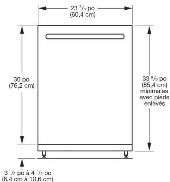 KITCHENAID KDPM604KBS - DIMENSIONS D'OUVERTURE DU PRODUIT ET DE L'ARMOIRE : - 1