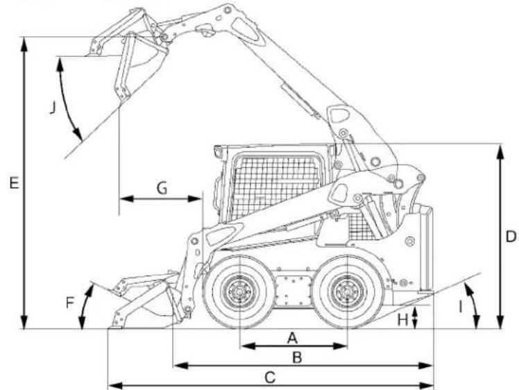 KUBOTA SSV75 - Dimensions principales - 2