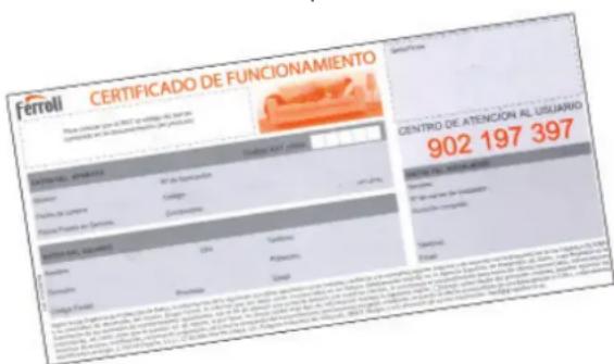 FERROLI Pegasus D - Certificado de garantia - 1