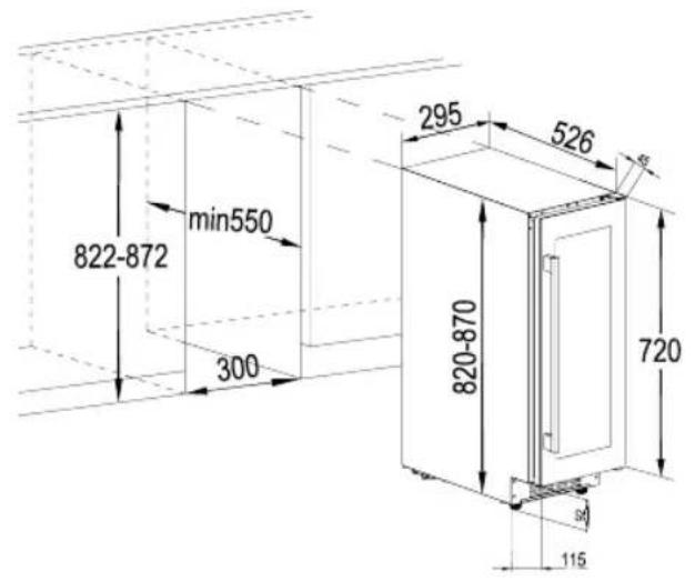CATA VI 15107 X - DIMENSIONS D'INSTALLATION (MM) ET EXIGENCES DE VENTILATION - 2