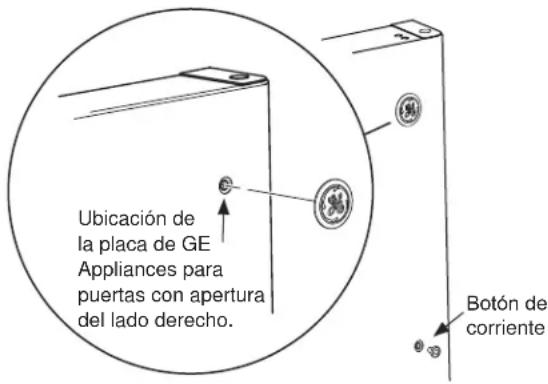 GE GTE18MTRRWW - INSTALACIÓN DE LA PLACA Y DEL BOTÓN DEL ENCHUFE SOBRE LA PUERTA DEL FREEZER - 1