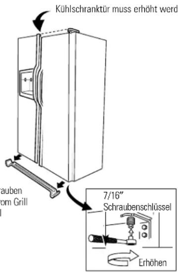 GE CustomStyle GSC21KGRBB - Zur Anpassung der Türen die Kühlschranktür ausrichten. - 1