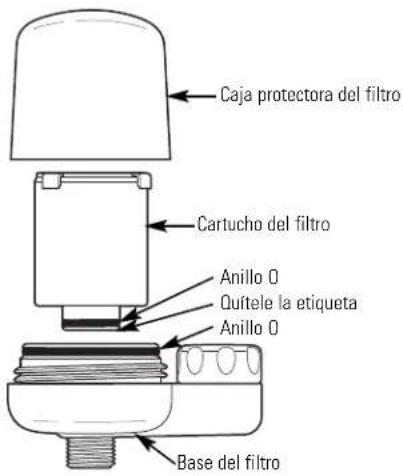 Caja protectora del filtro Cartucho del filtro Anillo O Quifele la etiqueta Anillo O Base del filtro