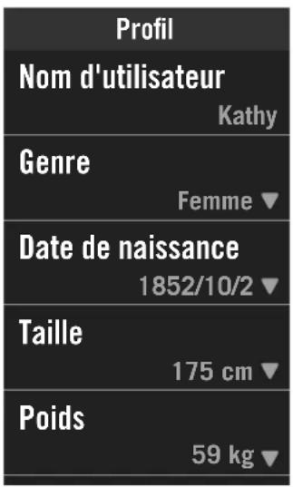 Bryton Rider 750 - Informations personnelles - 1