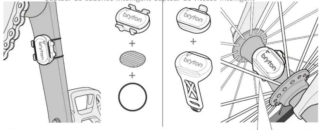 Bryton Rider 15 neo - Installation du capteur Vitesse/Cadence (optionnel) - 2