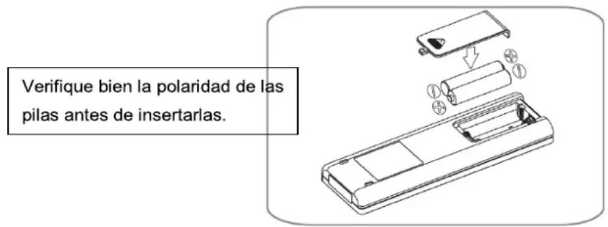 H.KOENIG KOL7812 - Antes de usar el control remoto, deben colocar dos pilas AAA en el mando: - 1
