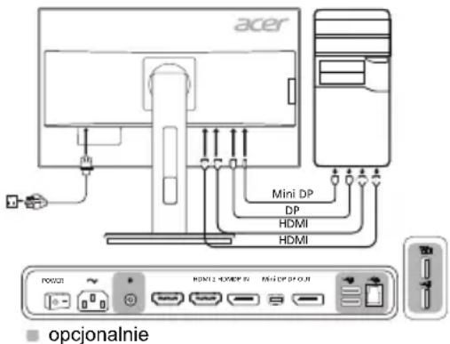 ACER B276HULC - Podłuczanie monitora do komputera - 1
