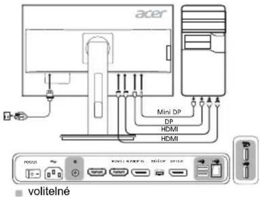 ACER B276HULC - Pripojení monitoru k počitači - 1