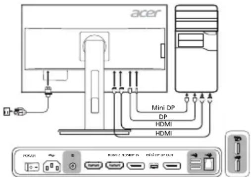 ACER B276HULC - Pi'edhaHHa MOHITopa DO KOMn'tepa - 1