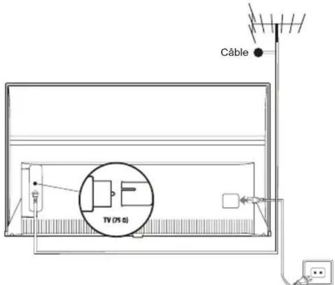 THOMSON 55UH7500 - Branchez l'alimentation et l'antenne - 1