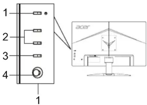ACER KG272U - Zewnętrzne elementy sterujące - 2