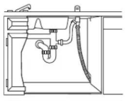 GE GLDA696PSS - Méthode n° 1 – Dispositif anti-siphon avec raccord en té d'égout ou broyeur à déchets - 1