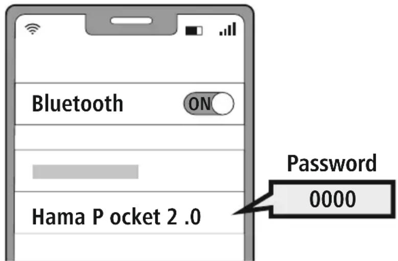 HAMA Pocket 2.0 - Указание—парольBluetooth - 2