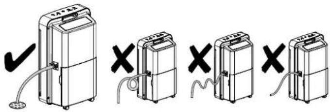 TROTEC TTK 73 E - Fonctionnement avec tuyau branché sur le raccord d'évacuation de l'eau de condensation - 4