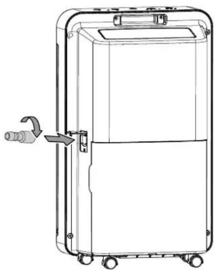 TROTEC TTK 73 E - Fonctionnement avec tuyau branché sur le raccord d'évacuation de l'eau de condensation - 3