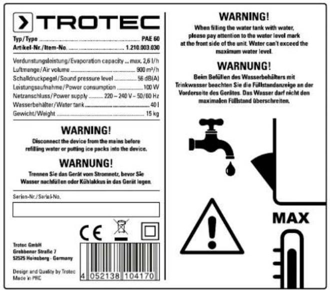 TROTEC PAE 81 - Remarque - 1