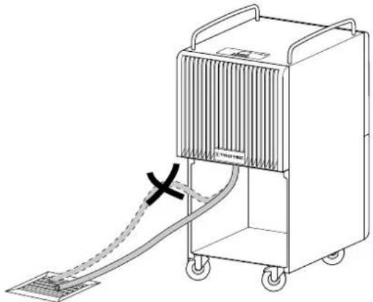 TROTEC TTK 122 E - Fonctionnement avec tuyau branché sur le raccord d'évacuation de l'eau de condensation - 4