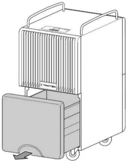 TROTEC TTK 122 E - Évacuation du réservoir de récapération des condensats - 1