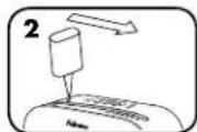 FELLOWES Powershred LX41 - SUIVRE LA PROCEDURE DE LUBRIFICATION CI-DESSOUS ET LA REPETER DEUX FOIS - 2