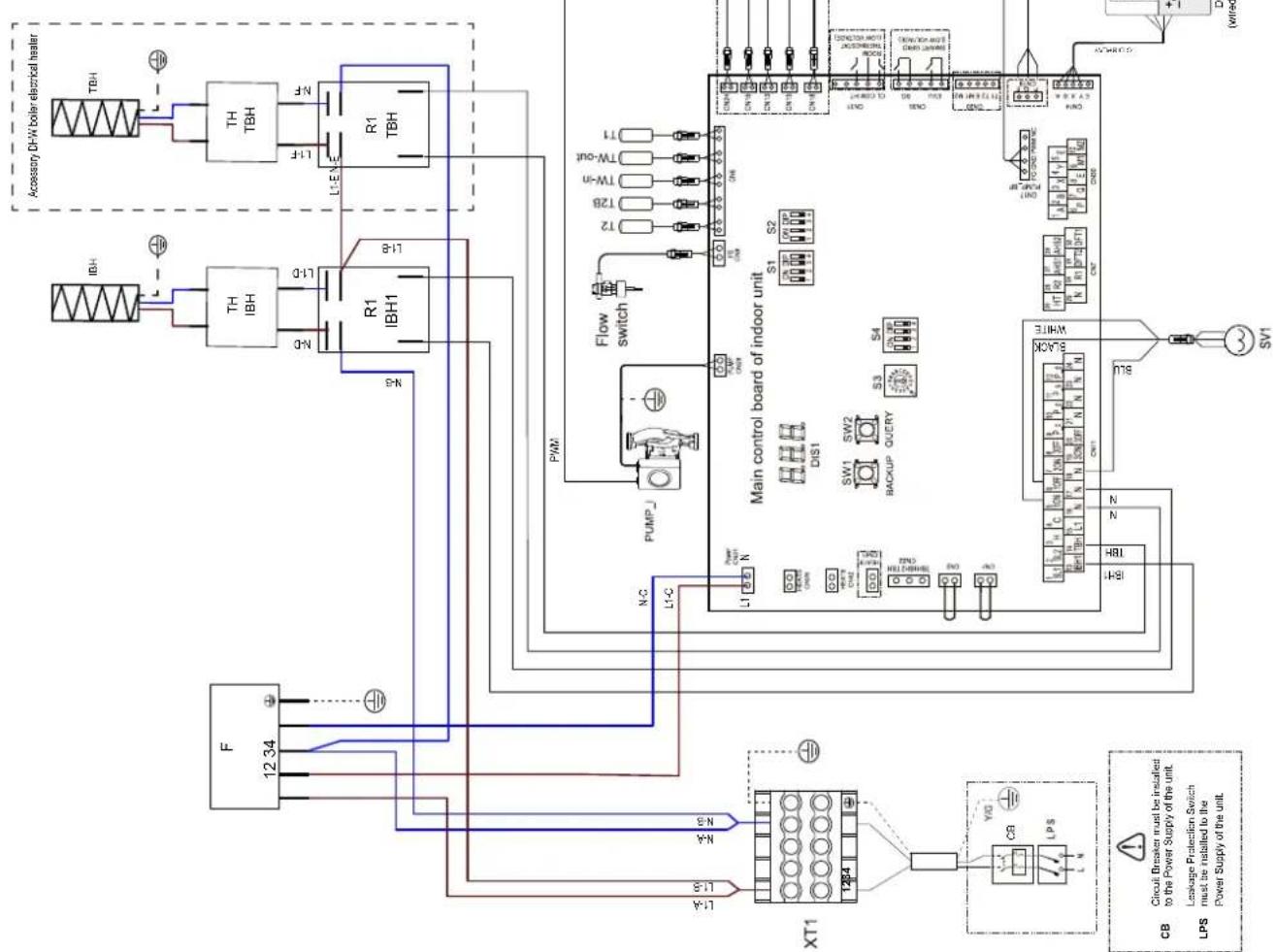 FERROLI Omnia St 3.2 - Schéma électrique pour unité intérieure mod. 10-16 (monophasée) - 7