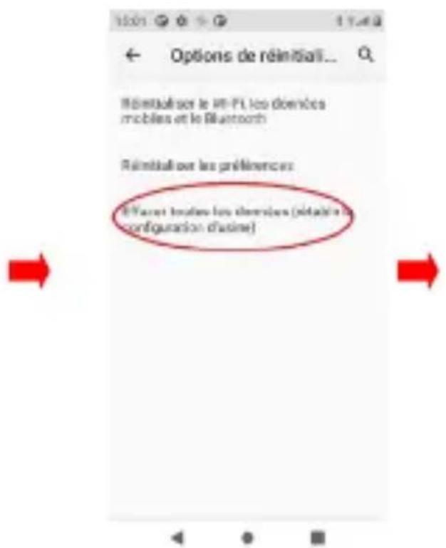 LOGICOM Le Fizz - Réinitialisation du téléphone par le menu paramètre : - 2