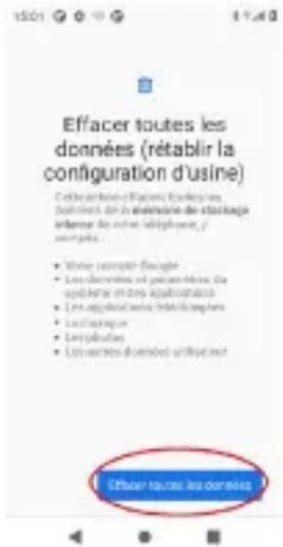 LOGICOM Le Fizz - Réinitialisation du téléphone par le menu paramètre : - 3