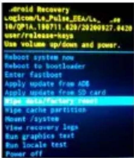 LOGICOM Le Pulse - Réinitialisation de l'appareil en mode "récapération": - 1