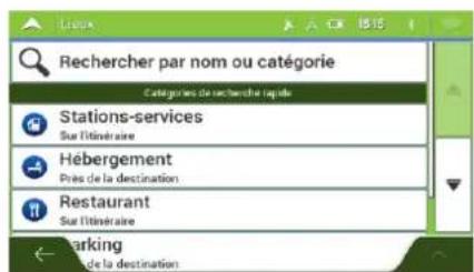 LOGICOM MAPPY Iti E438T - Utiliser les catégories de recherche rapide - 4