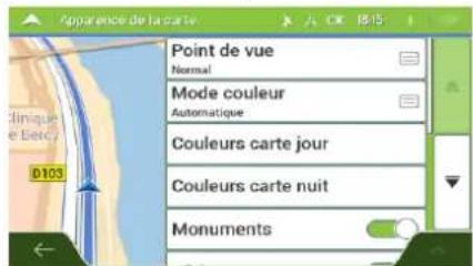LOGICOM MAPPY Maxi E738 - Paramètres de la vue de navigation - 1