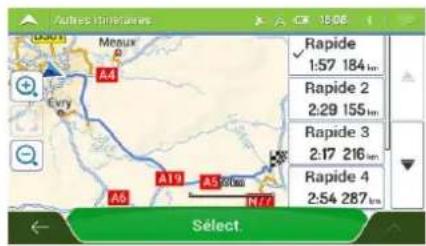LOGICOM MAPPY Maxi E738 - Sélection d'un autre itinéraire pour un itinéraire existant - 4