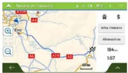 LOGICOM MAPPY Maxi E738 - Vérifier des informations sur l'itinéraire et les alternatives - 3