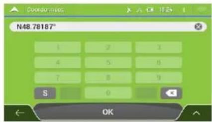 LOGICOM MAPPY Maxi E738 - Saisir les coordonnées - 1