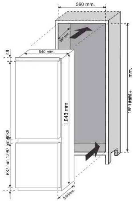 ROSIERES BRBS 184 NAB - DIMENSIONES DEL PRODUCTO Y HUECO DE ENCASTRE - 2