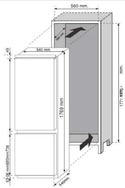 ROSIERES BRBS 184 NAB - DIMENSIONI DEL PRODOTTO E DEL VANO DI INCASSO - 1