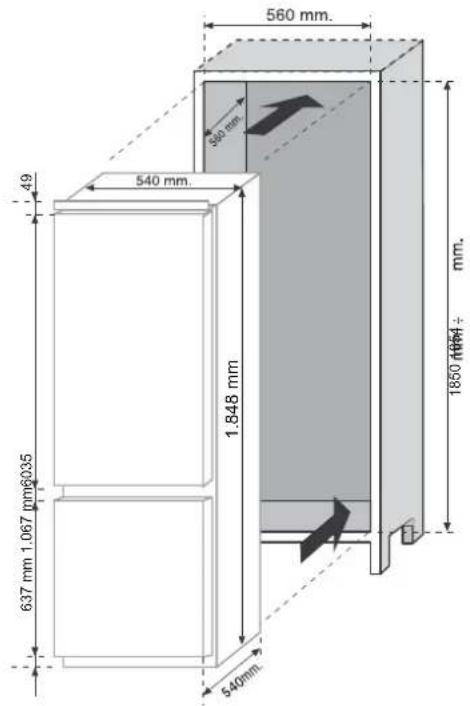 ROSIERES RBOP 36833 - DIMENSIONES DEL PRODUCTO Y HUECO DE ENCASTRE - 2