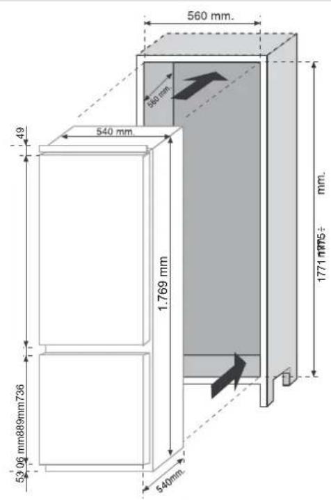 ROSIERES RBOP 36833 - DIMENSIONES DEL PRODUCTO Y HUECO DE ENCASTRE - 1