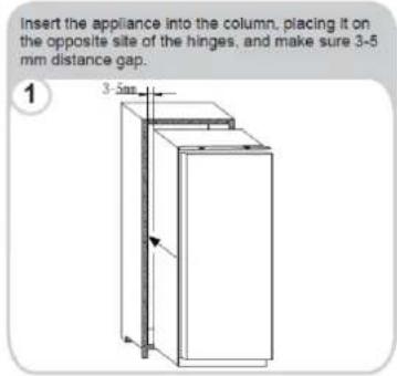 ROSIERES RBLP 170 NSN - INSTALLATION OF THE APPLIANCE IN THE COLUMN - 1