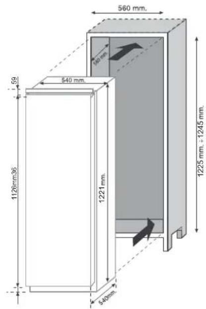 ROSIERES RSOP122N - DIMENSIONES DEL PRODUCTO Y HUECO DE ENCASTRE - 1