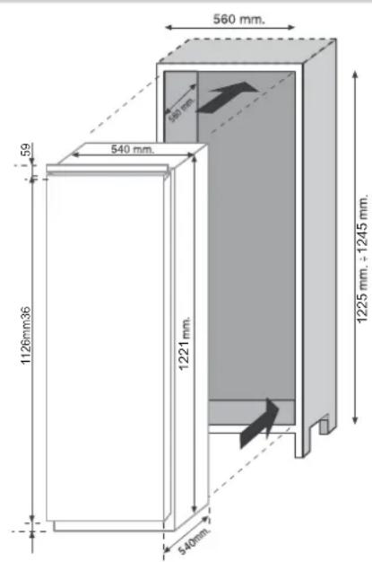 ROSIERES RSOP122N - PRODUCTAFMETINGEN EN INBOUWKAST - 1