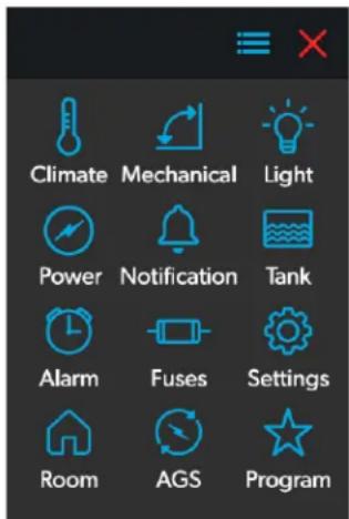 DOMETIC Interact Solution - Main Navigation Screen and Icons - 1