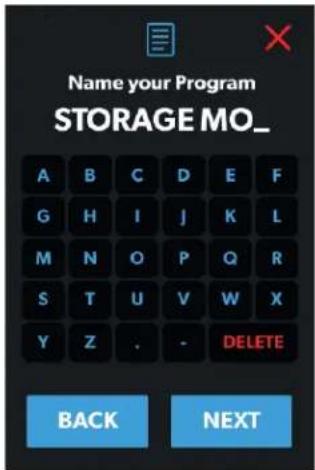 DOMETIC Interact Solution - Naming Program Window - 1