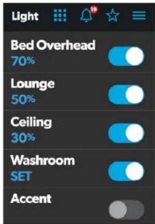 DOMETIC Interact Solution - Lights Screen - 1