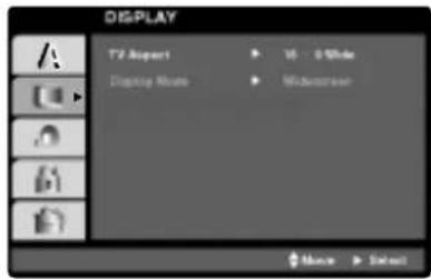 DISPLAY TV Agent Display Mode 16 - 0 Mode Widescreen Mouse Select