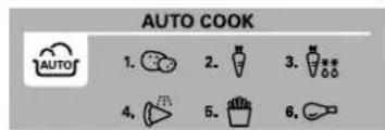 AUTO COOK 1. 2. 3. 4. 5. 6.