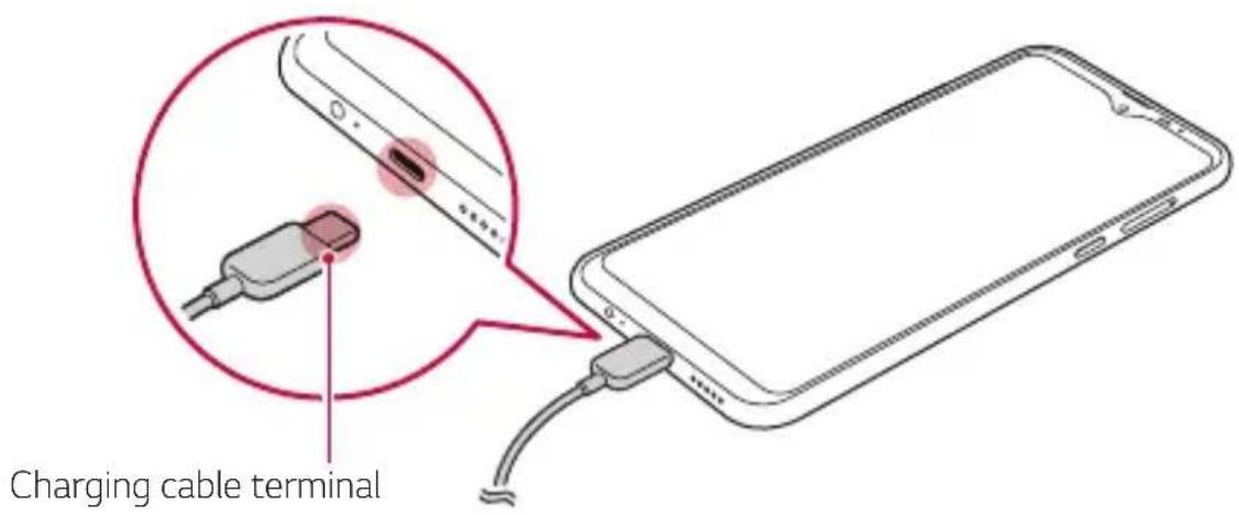 LG LMX540EMW - Charging the battery - 1