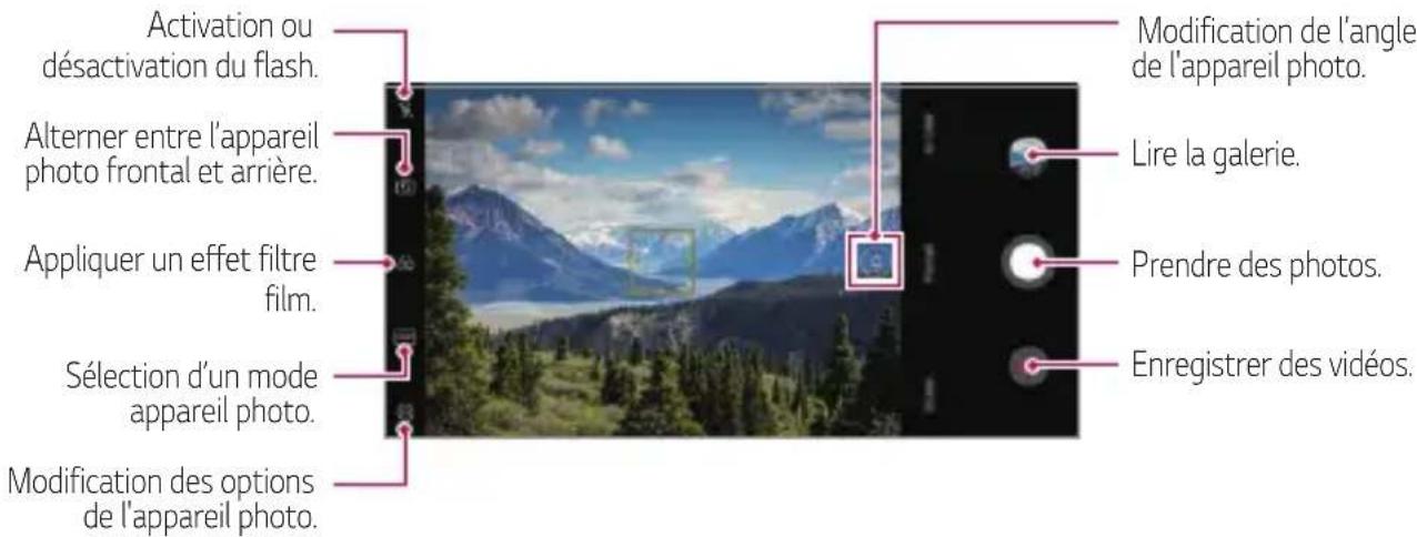 LG LMX540EMW - Changement du mode appareil photo - 2