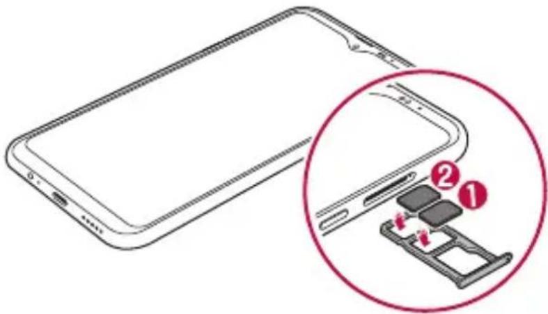 LG LMX540EMW - Vloženie karty SIM - 1