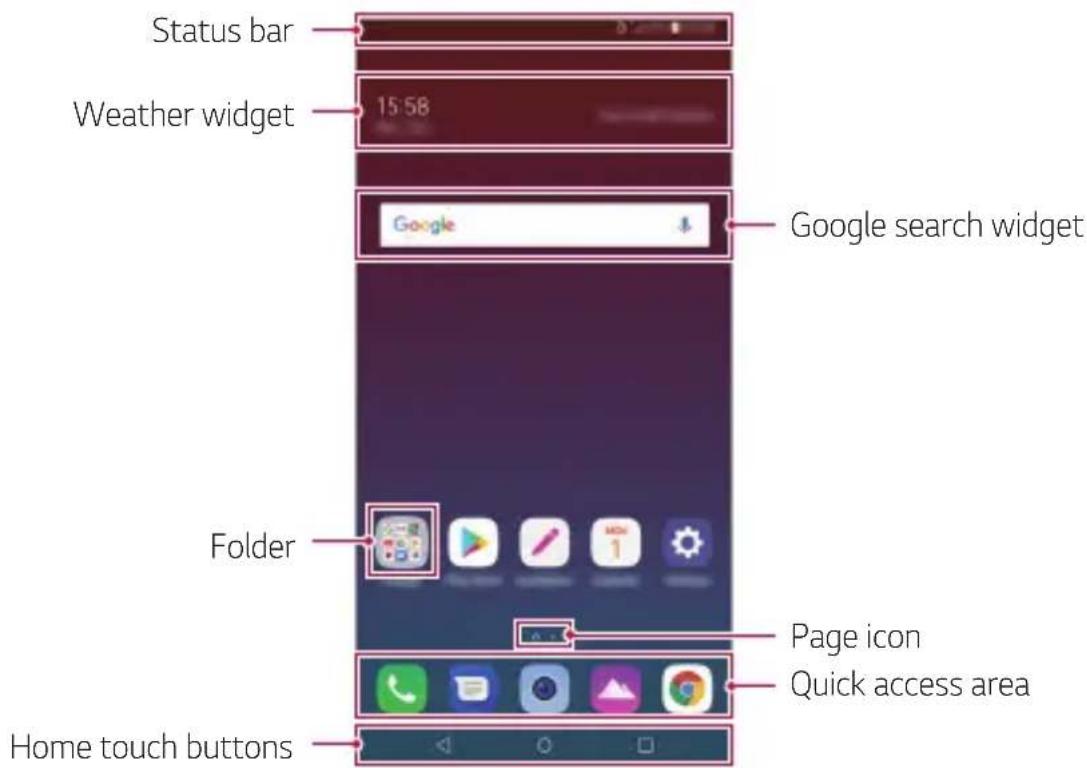 LG LMQ610EM - Home screen layout - 1