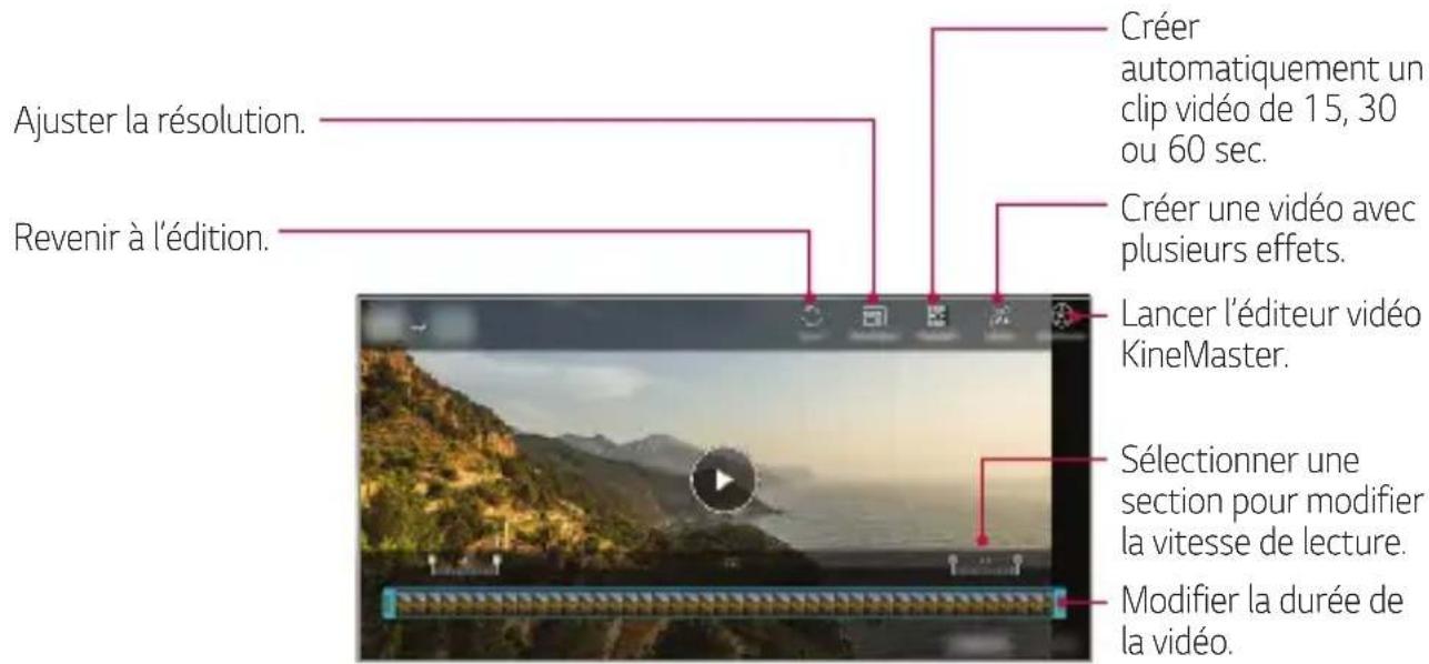 LG LMQ610EM - Modification des vidéos - 1